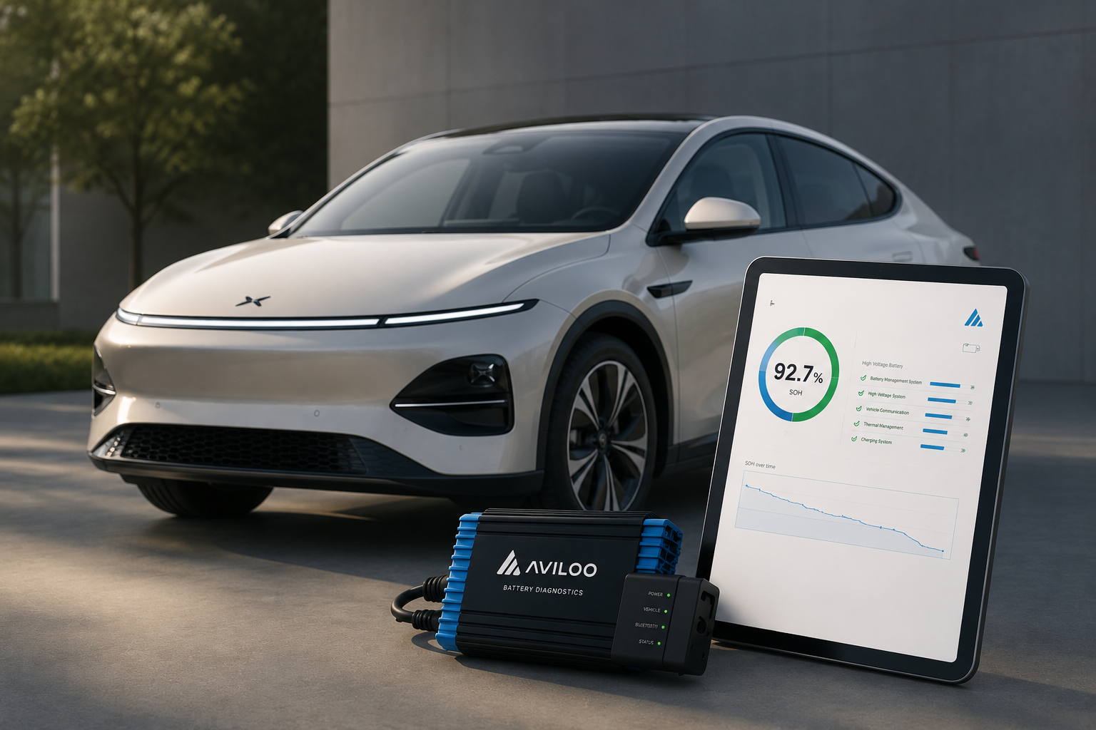 AVILOO EV accutest met officieel batterijcertificaat