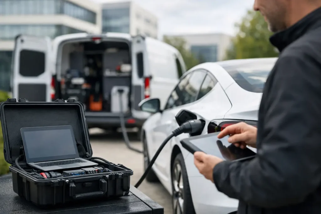 Accutest elektrische auto op locatie geregeld