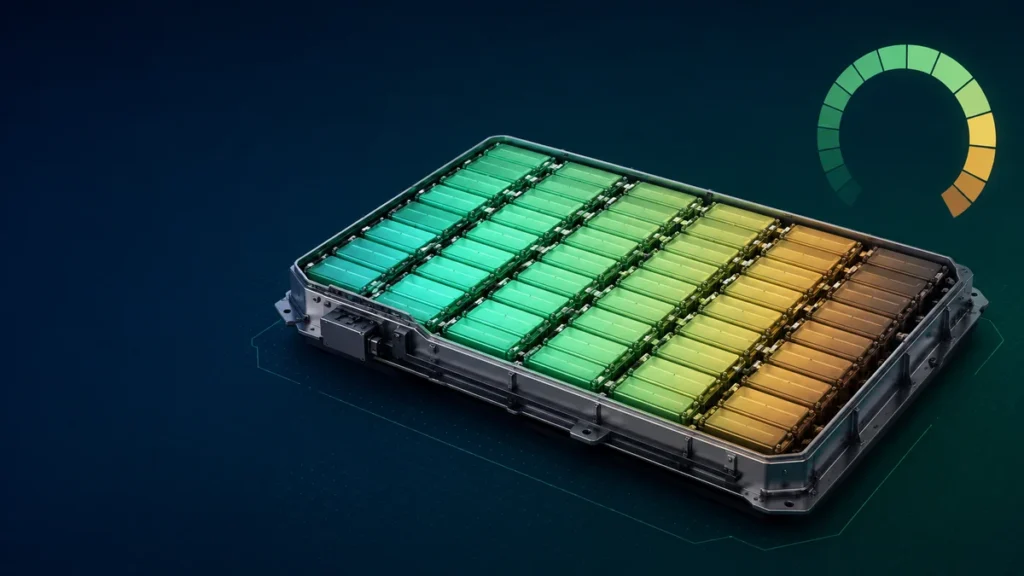 Grafische weergave van batterijdegradatie bij een elektrische auto
