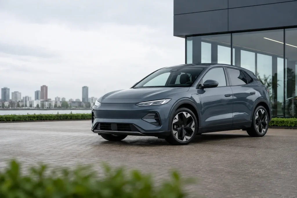Elektrische auto bij een autodealer in Rotterdam voor een onafhankelijke SoH-test