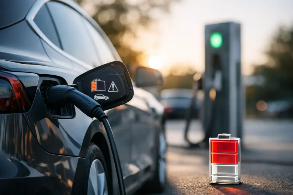 Wanneer daalt batterijcapaciteit sterk bij een EV?
